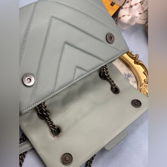🆕 KURT GEIGER LONDON 🧿 NWT Leather Kensington Shoulder Bag, Pale Blue Grey - Picture 10 of 15